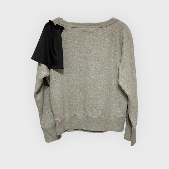 J. Crew Small Grey Crewneck Black Ruffle Sweatshirt NEW WITH TAGS - Picture 4 of 8